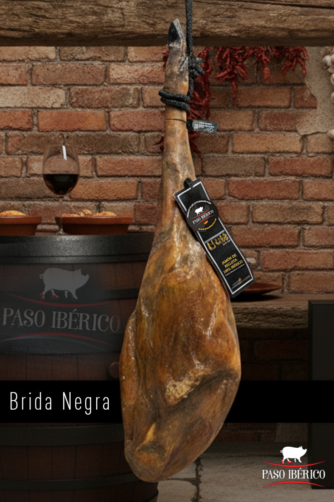 Jamón Ibérico de Bellota 100% Ibérico Brida Negra de Jabugo (Huelva)