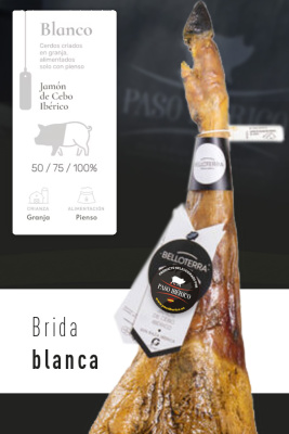 Jamón Ibérico de Cebo 50% Raza Ibérica Brida Blanca del Valle de los Pedroches (Córdoba)