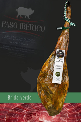 Jamón Ibérico de Cebo de Campo 75% Raza Ibérica Brida Verde de Guijuelo (Salamanca)
